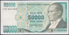 7.Emisyon 2.Tertip 50000 Lira L87 847659 Çilaltı