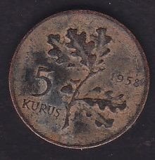 1958 Yılı 5 Kuruş