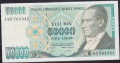 7.Emisyon 2.Tertip 50000 Lira L85 761341 Ççt +