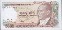 7.Emisyon 3.Tertip 5000 Lira F16 522149 Ççt Çilaltı