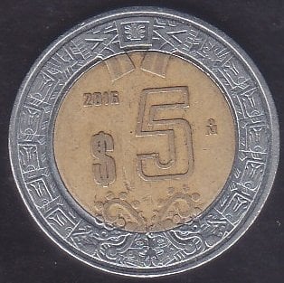 Meksika 5 Peso 2016