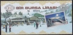 ÖZEL BASKI 1 BURSA LİRASI - HOLOGRAMLI - EMNİYET ŞERİTLİ - SERİ TAKİPLİ DESTE (100 ADET) 801 - 900 ARASI