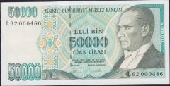 7.Emisyon 2.Tertip 50000 Lira L62 000486 Çilaltı