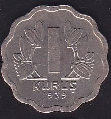 1939 Yılı 1 Kuruş Çilaltı Çil