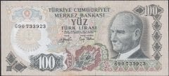 6.Emisyon 2.Tertip 100 Lira G90 733923 Çok Temiz