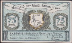 Almanya 75 Pfennig Notgeld 1921 Çilaltı Çil