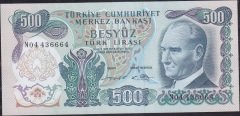 6.Emisyon 2.Tertip 500 Lira N04 436664 Çil