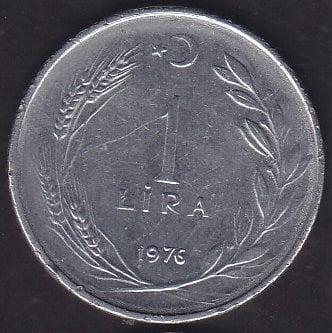 1976 Yılı 1 Lira Düz