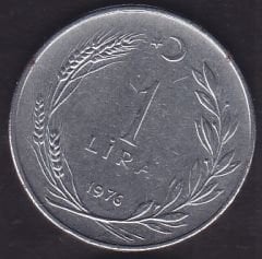 1976 Yılı 1 Lira Ters