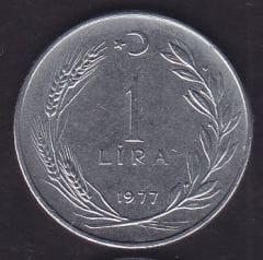 1977 Yılı 1 Lira Düz