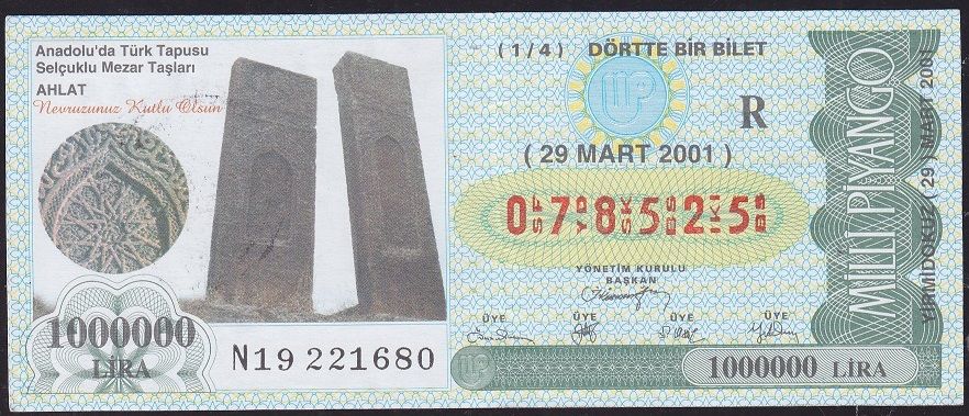 2001 29 Mart Çeyrek Bilet - R Serisi