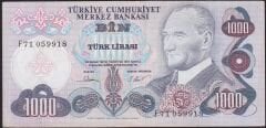 6.Emisyon 3.Tertip 1000 Lira F71 059918 Çok Temiz+