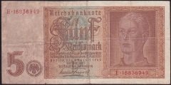 Almanya 5 Reichsmark 1942 Çok Temiz