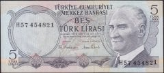 6.Emisyon 2.Tertip 5 Lira H57 454821 Çok Çok Temiz+