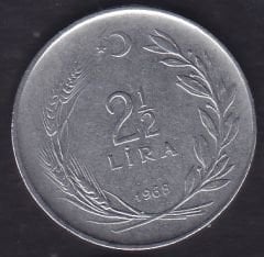 1968 Yılı 2.5 Lira Ters