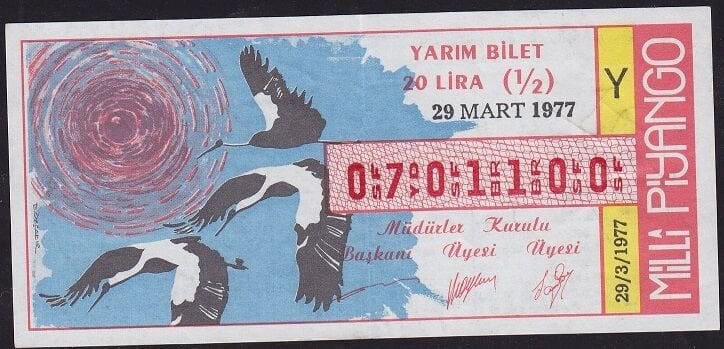 1977 29 Mart Yarım Bilet - Y Serisi