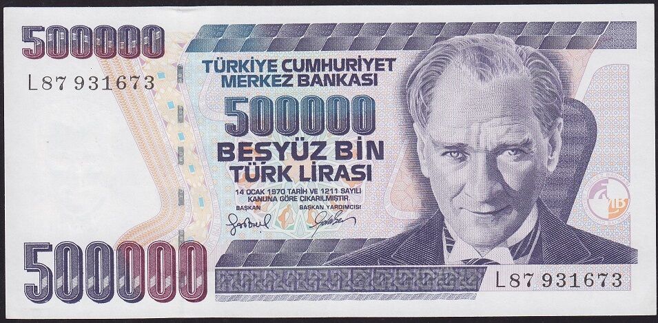 7.Emisyon 4.Tertip 500000 Lira L87 931673 Çilaltı