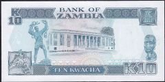 Zambia 10 Kwacha 1989 Çil Pick 31a