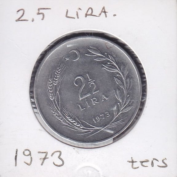 1973 Yılı 2.5 Lira Ters