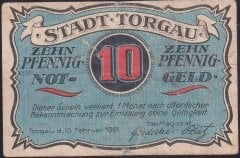 Almanya 10 Pfennig Notgeld 1921 Çok Temiz