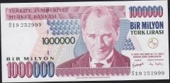 7.Emisyon 3.Tertip 1 000 000 Lira S19 252999 Çil