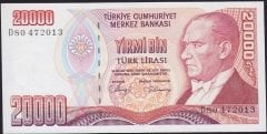 7.Emisyon 1.Tertip 20000 Lira D80 472013 Çil