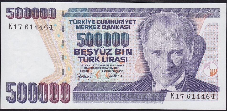 7.Emisyon 4.Tertip 500000 Lira K17 614464 Çil