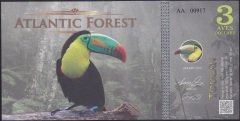 Atlantic Forest 3 Aves Dolar 2015 Çil Fantazi Para