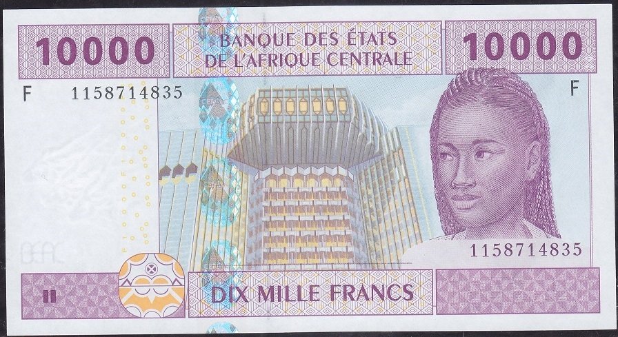 Central African States 10000 Frank 2002 Çil (F) Pick510F Ekvator Ginesi