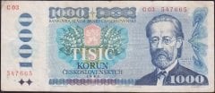 Çekoslovakya 1000 Korun 1985 Çok Temiz