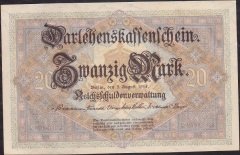 Almanya 20 Mark 1914 Çilaltı Çil 7 Rakamlı 1334033