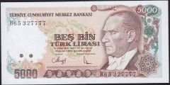 7.Emisyon 4.Tertip 5000 Lira H65 327777 Çil