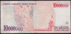 7.Emisyon 10 000 000 Lira B11 725694 Çok Temiz