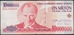 7.Emisyon 10 000 000 Lira B10 954029 Çok Temiz