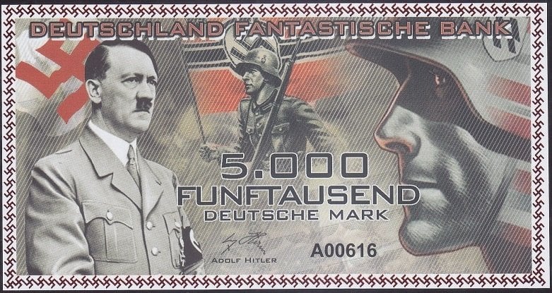 Almanya 5000 Mark Çil Nazi - Hitler Fantazi Para