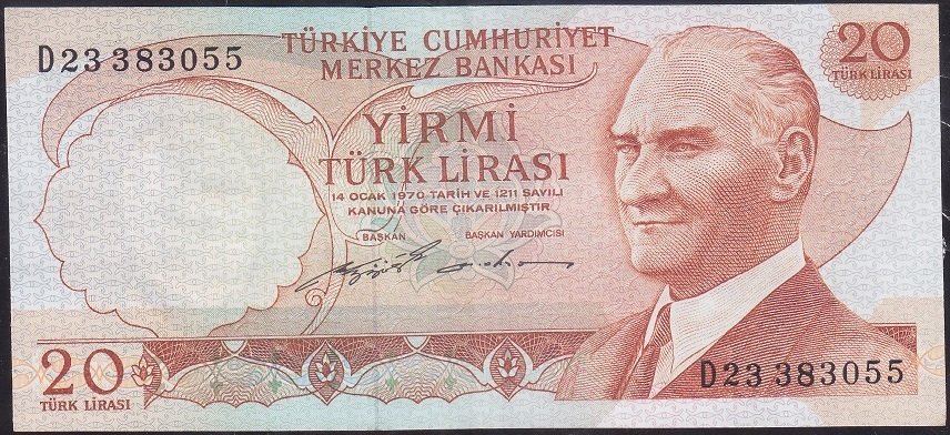 6.Emisyon 2.Tertip 20 Lira D23 383055 Ççt Çilaltı