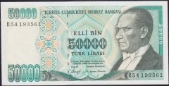 7.Emisyon 1.Tertip 50000 Lira B54 193561 Çilaltı Çil