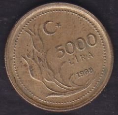 1998 Yılı 5000 Lira ( İnce Baskı )