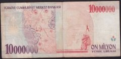 7.Emisyon 10 000 000 Lira A89 546120 Çok Temiz