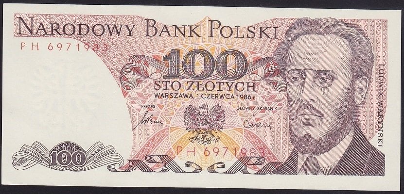 Polonya 100 Zloty 1986 Çil Pick 143e