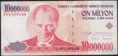 7.Emisyon 10 000 000 Lira A84 550144 Çok Temiz