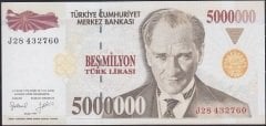 7.Emisyon 5 000 000 Lira J28 432760 Çil