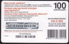 Turkcell Hazır Kart 100 Kontör 2009