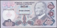 6.Emisyon 2.Tertip 1000 Lira C70 018076 Çilaltı ( Bombe var )