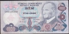 6.Emisyon 1.Tertip 1000 Lira C58 125323 Çok Temiz+