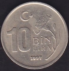 1997 Yılı 10000 Lira İnce Baskı