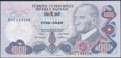 6.Emisyon 1.Tertip 1000 Lira B22 154168 Çok Çok Temiz+