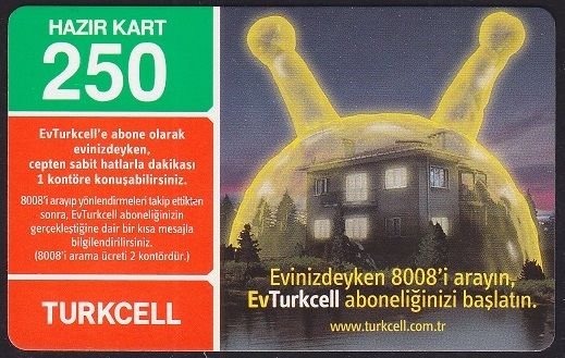 Turkcell Hazır Kart 250 Kontör 2010