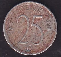Belçika 25 Cent 1968