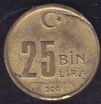 2001 Yılı 25000 Lira